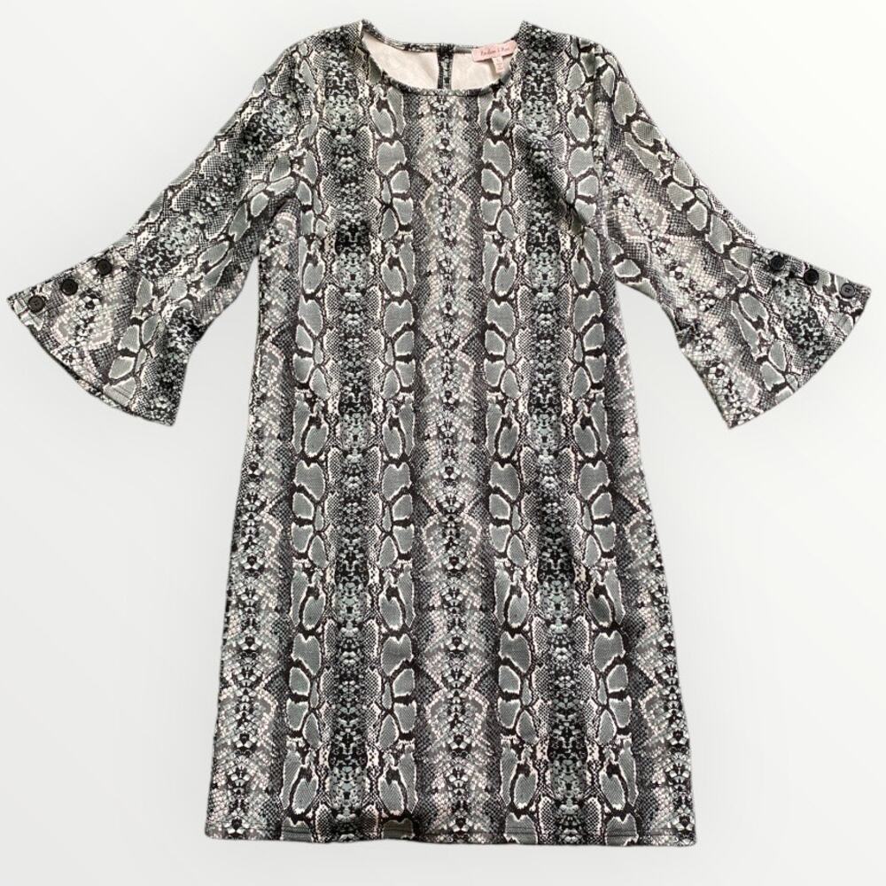 Harlow & Rose Women's Dress Snake Pattern Large Black